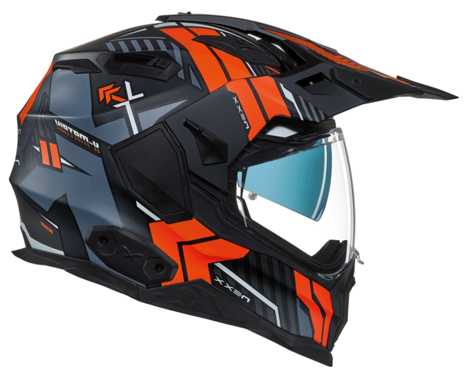 NEXX CASQUE INTÉGRAL X.WST2 PLAIN BLANC AVEC VISIÈRE IRIDIUM ROUGE ORANGE